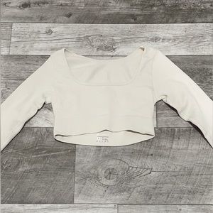 square neck long sleeved crop top